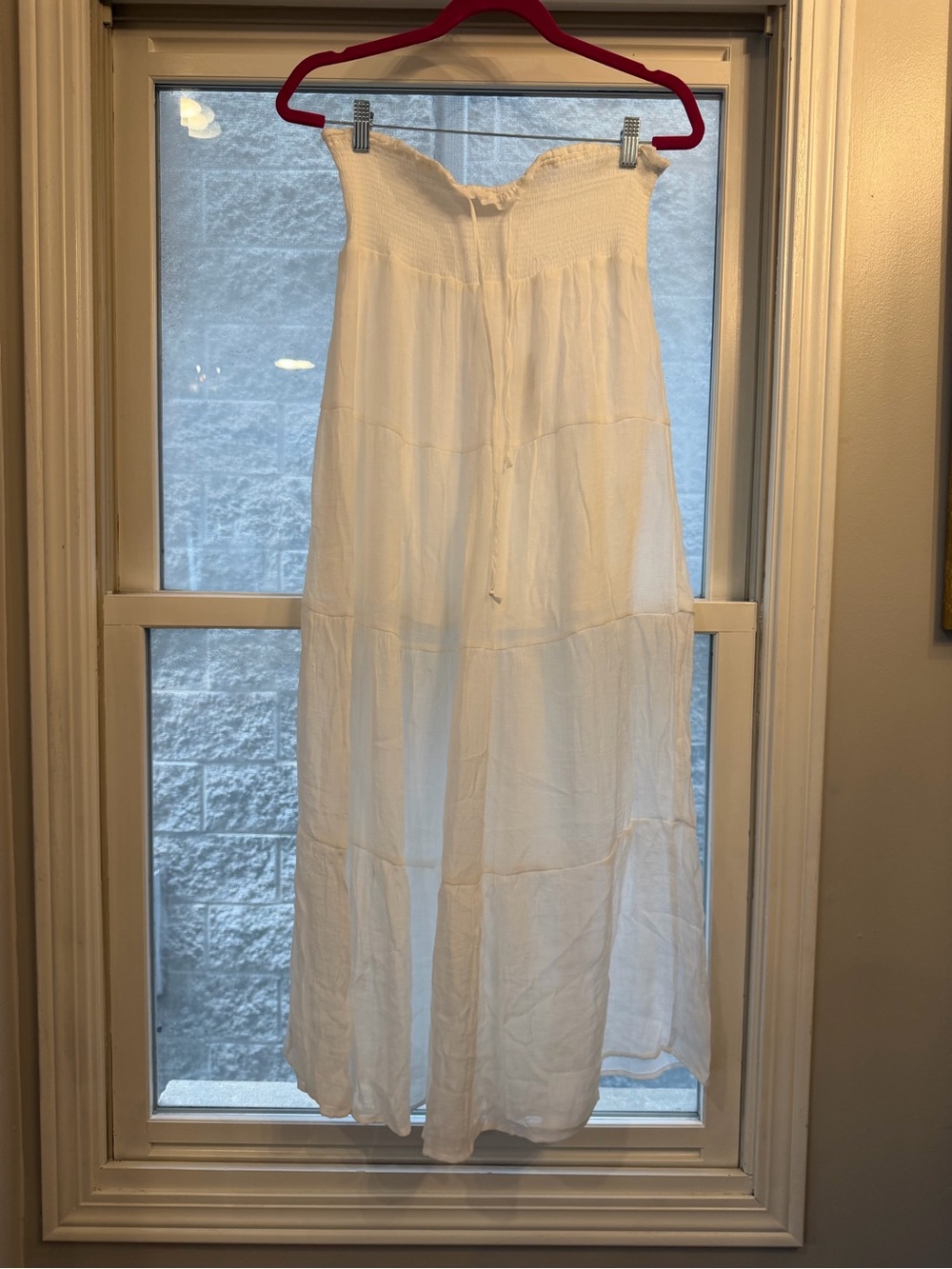 miami White Smocked Tiered Maxi Skirt